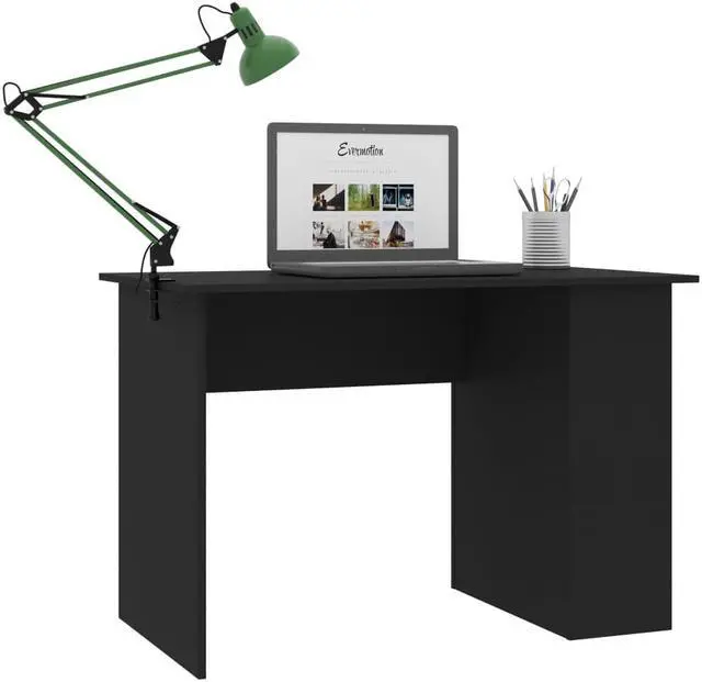 Alt view image 11 of 15 - vidaXL Desk Computer Desk Home Office Desk Workstation Black Engineered Wood