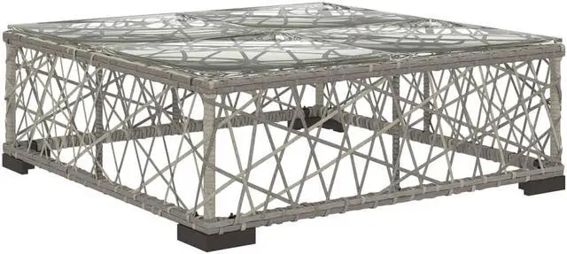 Alt view image 7 of 7 - vidaXL Patio Lounge Set Outdoor Sectional Sofa Set 5 Piece Poly Rattan Gray
