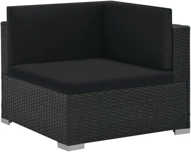 Alt view image 6 of 7 - vidaXLPatio Sofa Set Sectional Sofa Patio Furniture 6 Piece Poly Rattan Black