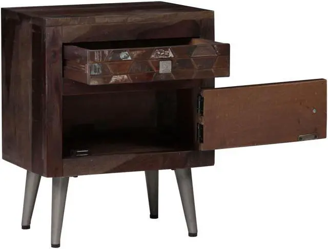 Alt view image 6 of 7 - vidaXL Bedside Cabinet Natural Teak Solid Teak Wood