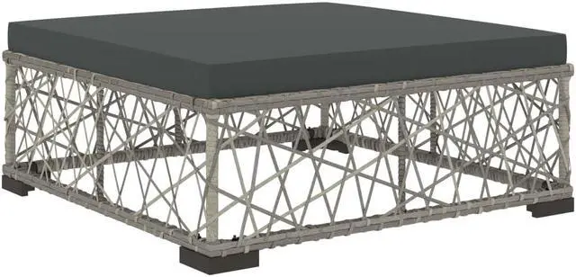 Alt view image 6 of 7 - vidaXL Patio Furniture Set 8 Piece Outdoor Sofa and Table Poly Rattan Gray