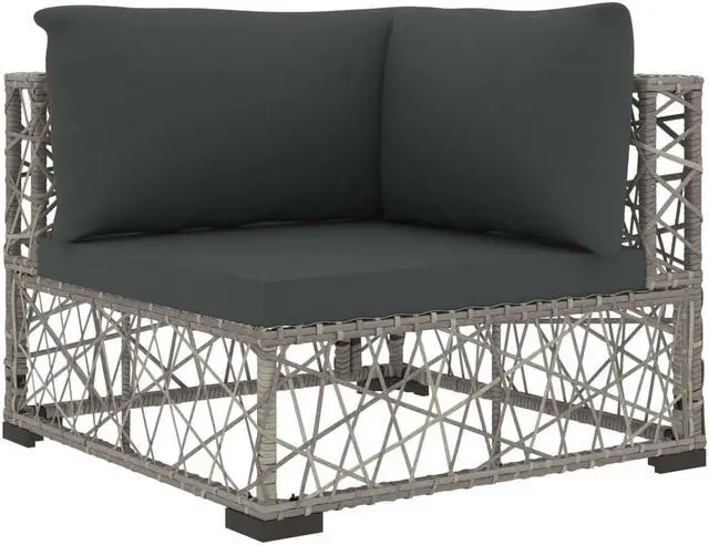 Alt view image 4 of 7 - vidaXL Patio Dining Set 5 Piece Dining Table and Chairs Rattan Black and Brown
