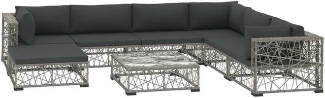Alt view image 2 of 7 - vidaXL Patio Dining Set 5 Piece Dining Table and Chairs Rattan Black and Brown