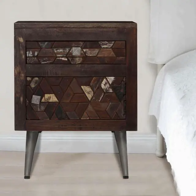 Alt view image 2 of 7 - vidaXL Bedside Cabinet Natural Teak Solid Teak Wood