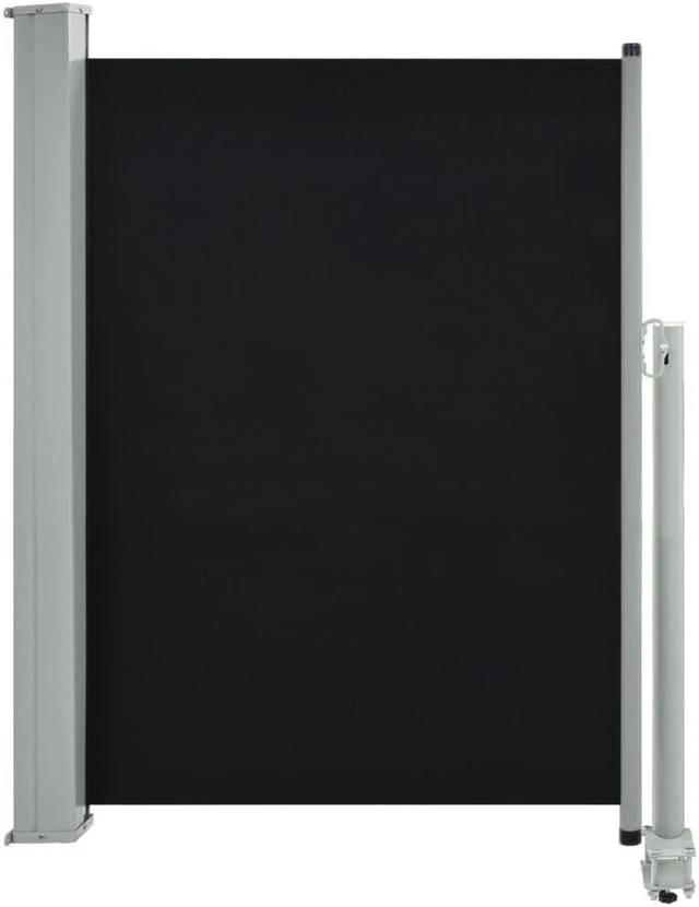 Alt view image 9 of 13 - vidaXL Patio Retractable Side Awning 39.4"x118.1" Black Screen Shade Blind