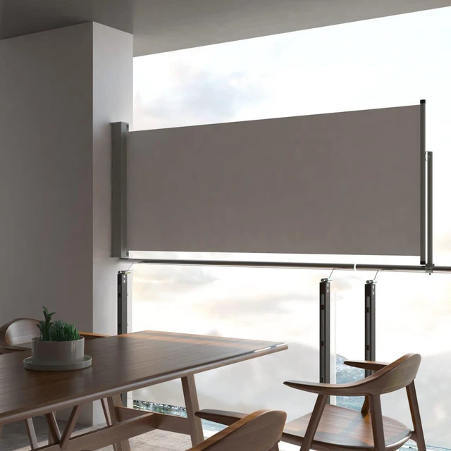 Alt view image 8 of 14 - vidaXL Patio Retractable Side Awning 39.4"x118.1" Gray Screen Shade Blind