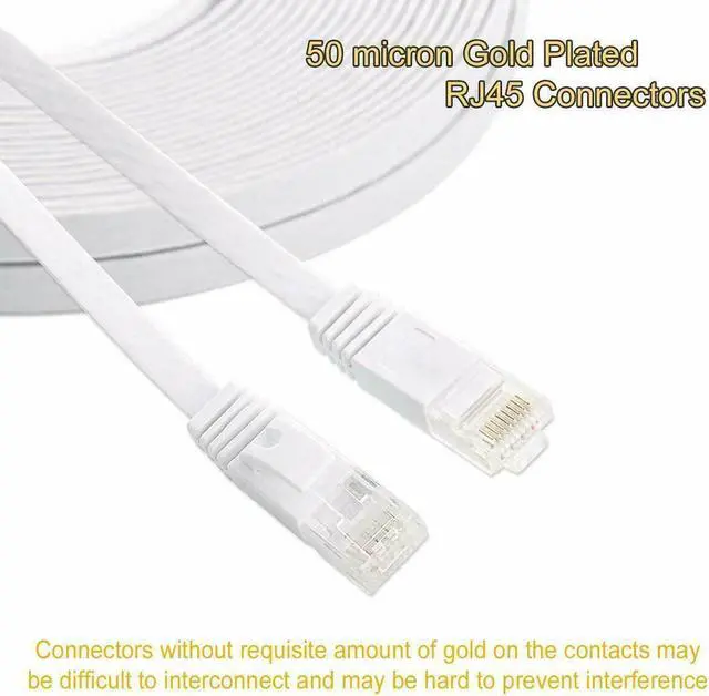 Alt view image 3 of 5 - 200ft CAT7 Internet Flat Cable RJ45 Network Patch Cord Ethernet Xbox PS4 PC LAN White