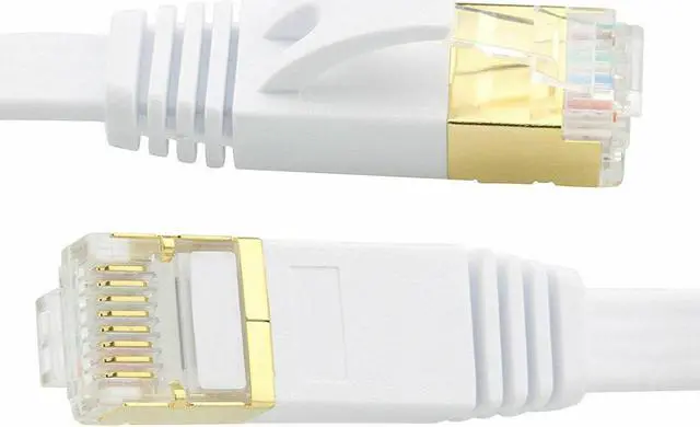 Alt view image 2 of 5 - 200ft CAT7 Internet Flat Cable RJ45 Network Patch Cord Ethernet Xbox PS4 PC LAN White