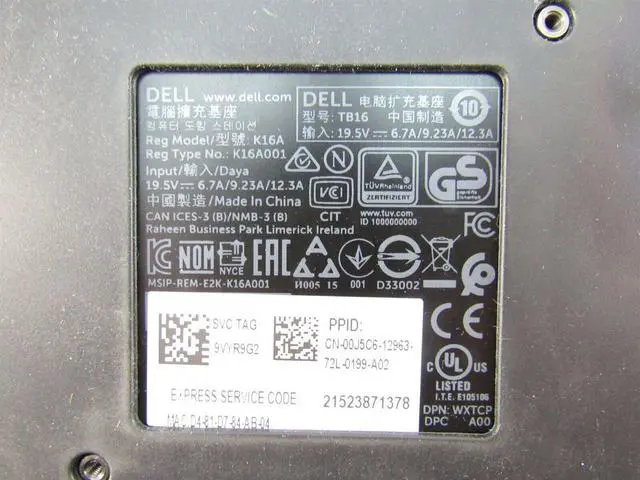 Alt view image 5 of 5 - Dell Thunderbolt Dock TB16 Docking Station Port Replicator 3GMVT 3V37X 2PMR2 - No Adapter