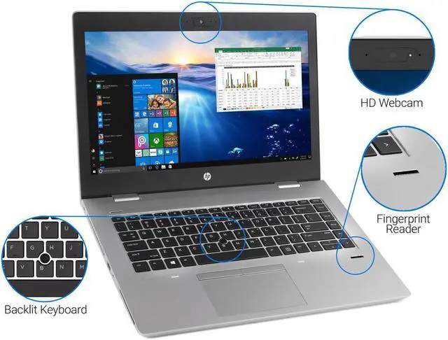 Alt view image 6 of 6 - HP PROBOOK LAPTOP 640 G4 i7-8650U 1.90GHz / 16GB RAM / 256GB SSD UHD 620 / 14" FHD Touch SCREEN 1920 x 1080 / WIN 10 PRO LOADED / AC Adapter