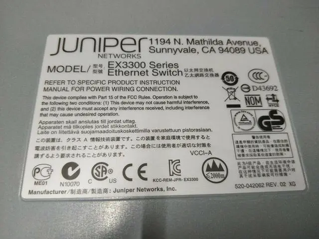 Alt view image 3 of 3 - Juniper EX3300-48T-BF EX3300-48T-BF Layer 3 Switch