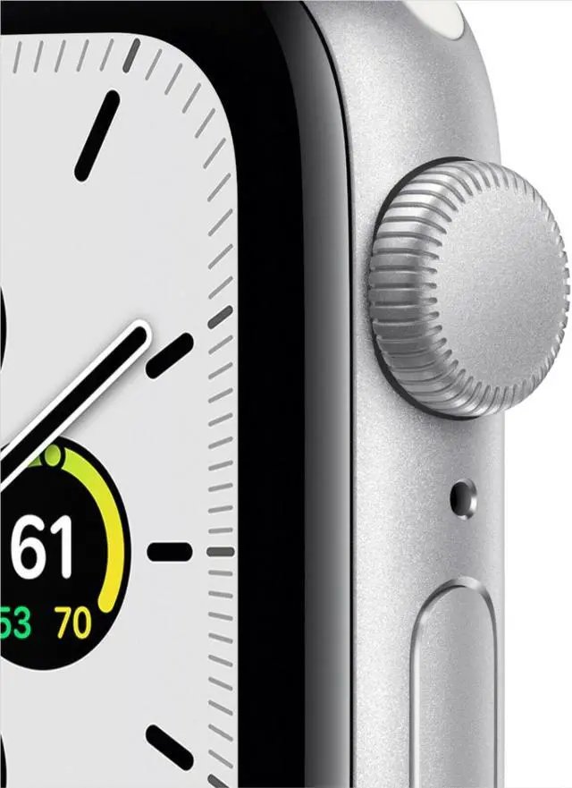 Alt view image 4 of 8 - Apple Watch SE 40mm Silver Aluminum - White Sport Band MYDM2LL/A