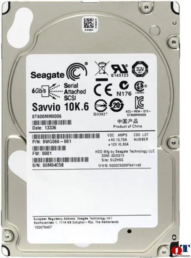 Alt view image 2 of 5 - Seagate Savvio 10K.6 ST600MM0006 600 GB 2.5" Internal Hard Drive - SAS - 10000rpm - 64 MB Buffer