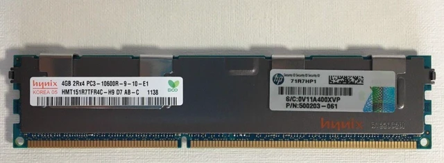 Main image of HP 500203-061 4Gb 1 X 4Gb 1333Mhz Pc310600 Cl9 Dual Rank Ecc Registered Ddr3 Sdram Dimm Genuine