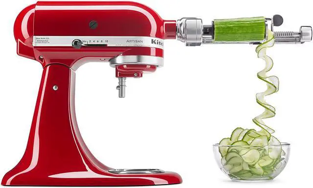 Alt view image 2 of 11 - KitchenAid KSM2APC Spiralizer Plus Attachment with Peel, Core and Slice, Silver