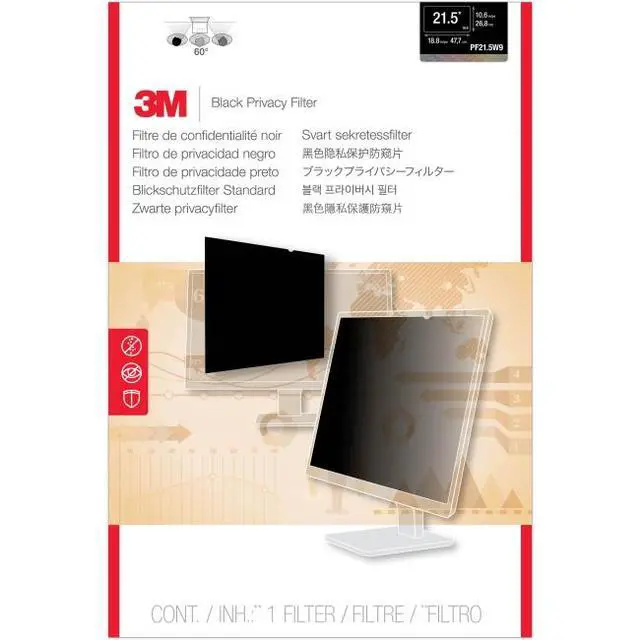 Alt view image 6 of 8 - 3M PF21.5W9 Privacy Screen Filter - 21.5 inch - Widescreen LCD - 16:9 - Black