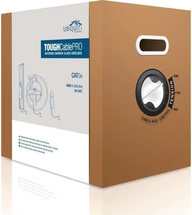 Alt view image 2 of 3 - Ubiquiti TC-PRO TOUGHCable PRO 5e Outdoor Carrier Class Cable 1000ft/304.8m ESD