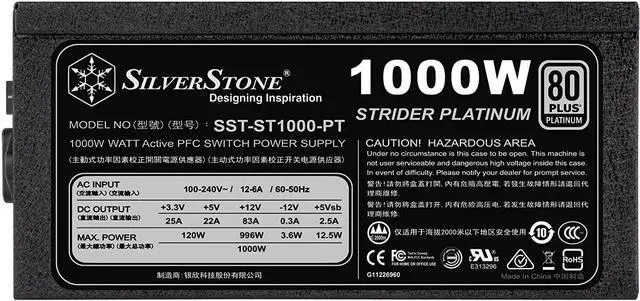 Alt view image 7 of 7 - SilverStone Technology ST1000-PT, 80 Plus Platinum 1000W Fully Modular ATX/PS2 Power Supply, SST-ST1000-PT-X