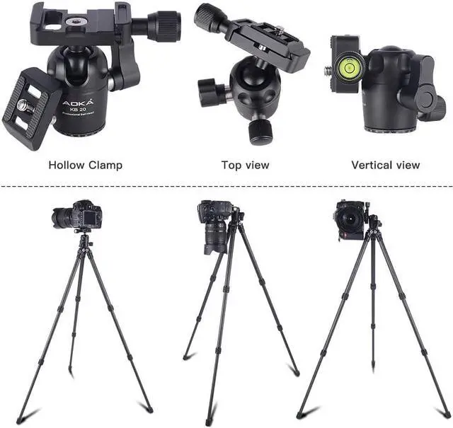 Alt view image 6 of 6 - 28in/1.1lb Mini Portable Carbon Fiber Tripod, Lightweight Compact Travel Tabletop Tripod Stand for PhoneCameraCamcorderProjectorWebcam, with Metal Phone Mount & Center Column