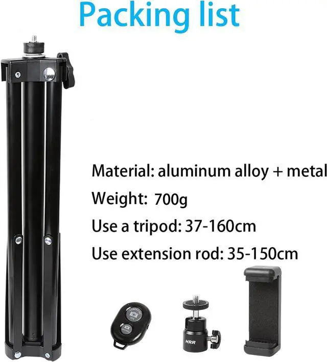 Alt view image 7 of 7 - PellKing 2in1 Tripod Extension Rod 59in Adjustable Selfie Stick with Phone Clip for DJI OM4 SE 5/Osmo Mobile 6 3 2/Feiyu Zhiyun and More Hand Held Gimbal Stabilizer Accessories