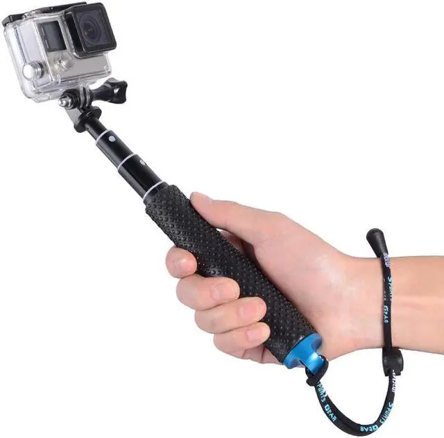 Alt view image 7 of 7 - 19 Short Extension Selfie Stick Compact Handle Grip Adjustable Waterproof Monopod Pole Compatible with GoPro Hero 13 12 11 10 9 8 7 6 5 AKASO DJI Osmo Action Camera(Mini Size)