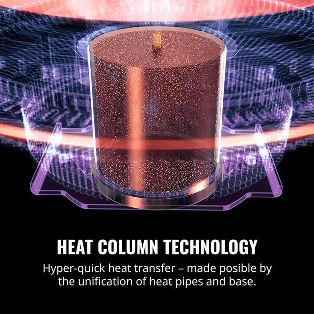 Alt view image 15 of 20 - Cooler Master MasterAir G100M RGB Top Down Low Profile Mini ITX CPU Air Cooler, Copper Heat Column Base, Aluminum Fins, 92mm RGB Ring Fan, RGB Lighting for AMD Ryzen/Intel LGA1200/1151