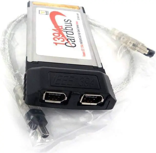 Alt view image 5 of 5 - JMT 2 Port 6 Pin 1394A IEEE 1394 CardBus Card 54mm Laptop FireWire Card for PCMCIA Digital Camera DV Camcorders Hard Disks Removable Drives Laptop PC