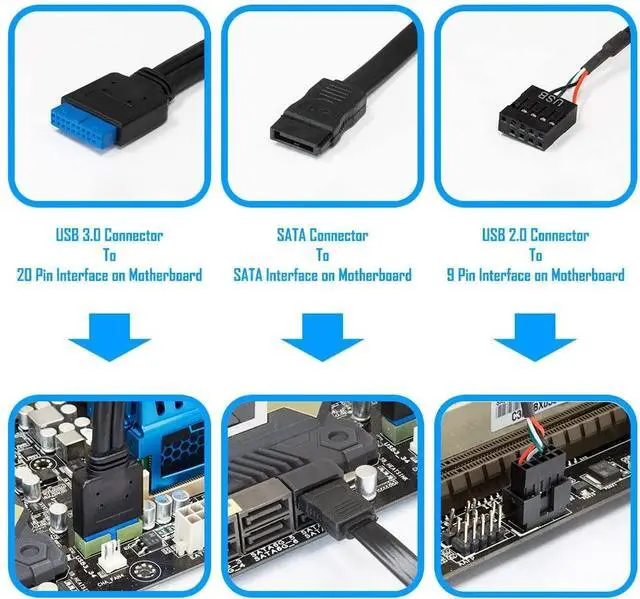 Alt view image 5 of 7 - Kingwin Powered USB Hub 3.0 w/ 1 USB-C Port, SD Card Reader & Micro SD Card Reader - Sata Power Port w/Lightning Speed Data Transfer Up to 5Gbps - 5.25" Computer Case Front Bay