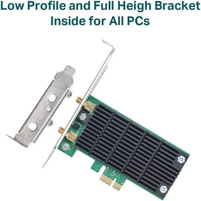 Alt view image 4 of 6 - TP-Link AC1300 PCIe WiFi PCIe Card(Archer T6E)- 2.4G/5G Dual Band Wireless PCI Express Adapter, Low Profile, Long Range, Heat Sink Technology, Supports Windows 10/8.1/8/7/XP