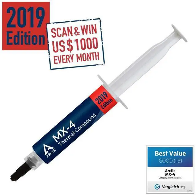 Main image of ARCTIC MX-4 2019 Edition - Thermal Compound Paste - Carbon Based High Performance - Heatsink Paste - Thermal Compound CPU for All Coolers, Thermal Interface Material - High Durability - 20 Grams
