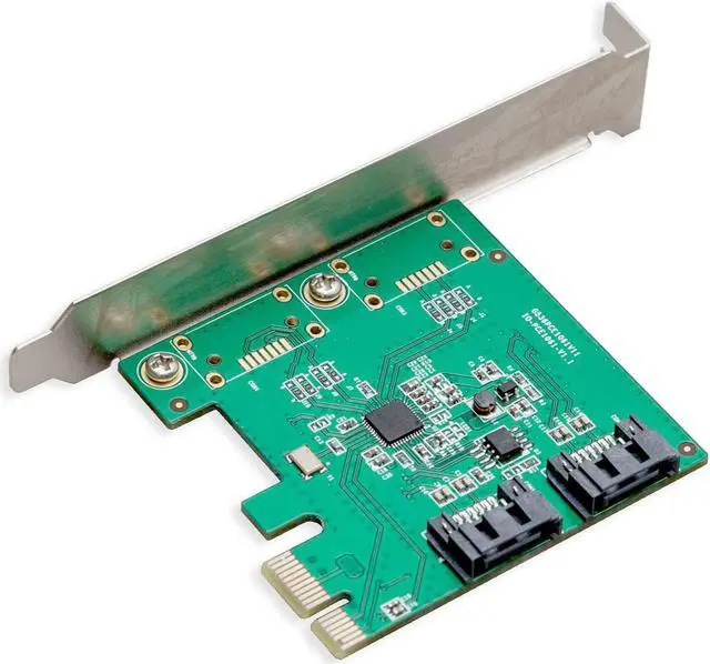 Alt view image 3 of 7 - I/O CREST 2 Port SATA III PCI-e 2.0 x1 Controller Card Asmedia ASM1061 Non-Raid with Low Profile Bracket SY-PEX40039