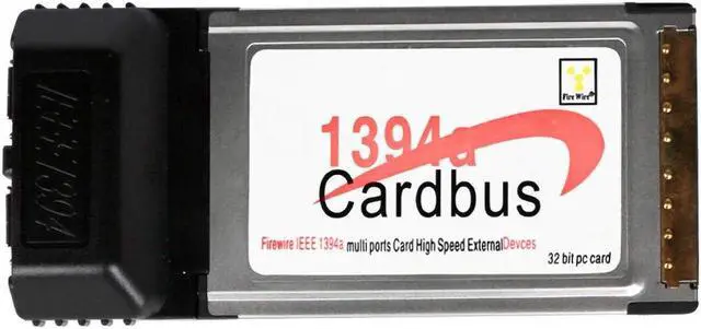 Alt view image 2 of 5 - JMT 2 Port 6 Pin 1394A IEEE 1394 CardBus Card 54mm Laptop FireWire Card for PCMCIA Digital Camera DV Camcorders Hard Disks Removable Drives Laptop PC