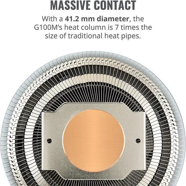 Alt view image 17 of 20 - Cooler Master MasterAir G100M RGB Top Down Low Profile Mini ITX CPU Air Cooler, Copper Heat Column Base, Aluminum Fins, 92mm RGB Ring Fan, RGB Lighting for AMD Ryzen/Intel LGA1200/1151