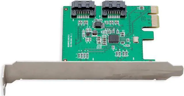 Alt view image 2 of 7 - I/O CREST 2 Port SATA III PCI-e 2.0 x1 Controller Card Asmedia ASM1061 Non-Raid with Low Profile Bracket SY-PEX40039