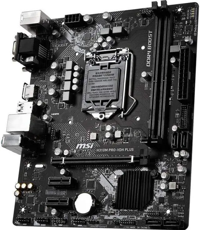 Alt view image 4 of 8 - MSI PRO H310M PRO-VDH PLUS LGA 1151 (300 Series) Intel H310 SATA 6Gb/s Micro ATX Intel Motherboard