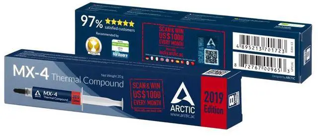 Alt view image 2 of 5 - ARCTIC MX-4 2019 Edition - Thermal Compound Paste - Carbon Based High Performance - Heatsink Paste - Thermal Compound CPU for All Coolers, Thermal Interface Material - High Durability - 20 Grams