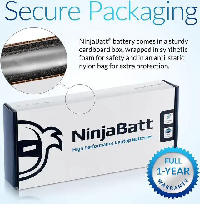 Alt view image 7 of 7 - NinjaBatt Battery for HP 807956-001 HS03 807957-001 807611-421 HSTNN-LB6U HS04 HP Notebook 15-AY039WM 15-AY009DX 15-AY041WM 15-AY052NR 15-AF131DX TPN-I119 G4/G5 240 245 246 250 256 - Long Lasting