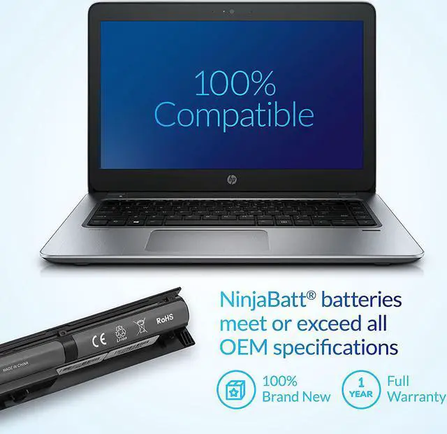 Alt view image 5 of 7 - NinjaBatt Battery for HP 756743-001 V104 vi04 756744-001 Envy 14 15 17 Series Probook 450 g2 g3 756478-851 756478-422 756478-421 756478-422 - High Performance [4 Cells/2200mAh]