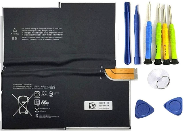 Alt view image 2 of 7 - SUNNEAR Replacement Laptop Battery for Microsoft G3HTA005H Surface PRO 3 1631 Windows 1577-9700 MS011301-PLP22T02 G3HTA009H 7.6V 42.2WH