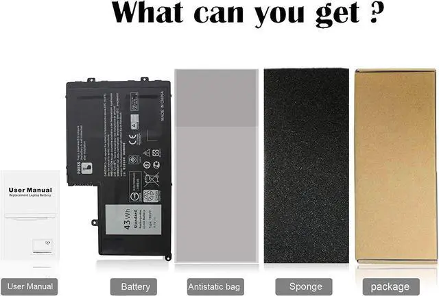 Alt view image 6 of 7 - 43WH TRHFF P39F P49G Notebook Battery for Dell Inspiron 15 5000 Series 15-5547 5547 5548 5545 5542 N5547 N5447 5447 5445 5448 i5547-3750sLV Latitude 14-3450 15-3550 0PD19 1V2F6 DL011307-PRR13G01 P51G