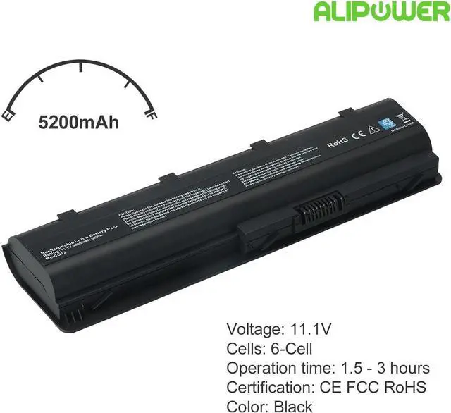 Alt view image 2 of 6 - Alipower 6-Cell MU06 593553-001 New Laptop Battery Replacement for HP G62 G32 G42 G42T G56 G72 G4 G6 G6T G7, Compaq Presario CQ32 CQ42 CQ43 CQ56 CQ62