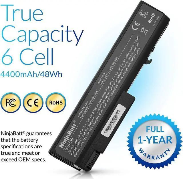 Alt view image 4 of 7 - NinjaBatt Battery for HP 8440P 6550B TD06 482962-001 486296-001 8440W 6440B 6930P 6450B 6735B 6445B 6455B 6540B 6545B 6555B 6730B 6530B 6535B TD09 593578-001 High Performance [6 Cells/4400mAh]