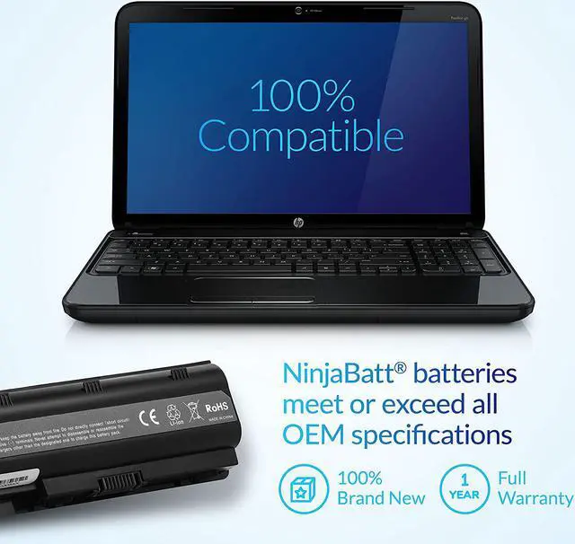 Alt view image 5 of 7 - NinjaBatt Battery for HP 593553-001 636631-001 MU06 MU09 593554-001, HP Pavilion dm4 g4 g6 g7 DV3-4000 DV5-2000 DV6-3000 DV7-6000, HP Compaq Presario CQ42 CQ56 CQ57 CQ62 - High Performance