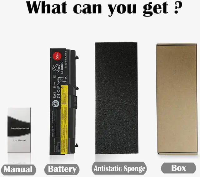 Alt view image 6 of 6 - New Replacement Laptop Battery for Lenovo ThinkPad T410 T510 T520 W510 W520 L412 L420 L512 SL410 SL510 50+ Battery fits P/N Lenovo 0A36303 42T4799 42T4751 42T4235 42T4753 42T4796