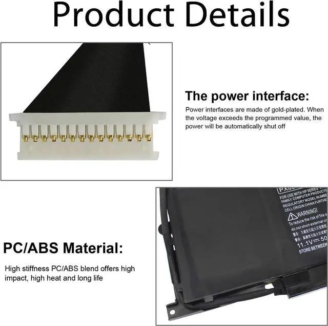 Alt view image 3 of 7 - PX03XL Notebook Battery for HP Envy 14 Touchsmart M6 M6-K M6-K125DX M6-K015DX M6-K025DX M6-K010DX M6-K022DX 14- K112NR 715050-001 714762-1C1 TPN-C109 TPN-C110 TPN-C111-12 Month Warranty
