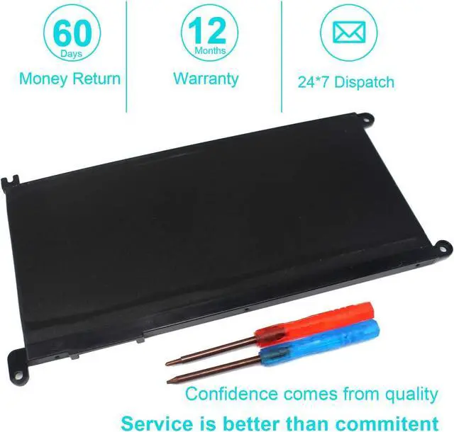 Alt view image 5 of 7 - 42WH WDX0R Battery for Dell Inspiron 15 5000 7000 Series 15 7579 7573 7560 7569 7570 5565 5567 5568 5570 5578 5579 7586 13 7368 7378 5368 5378 5379 17 5765 5767 5775 Latitude 3189 3580 P66F P58F P32E
