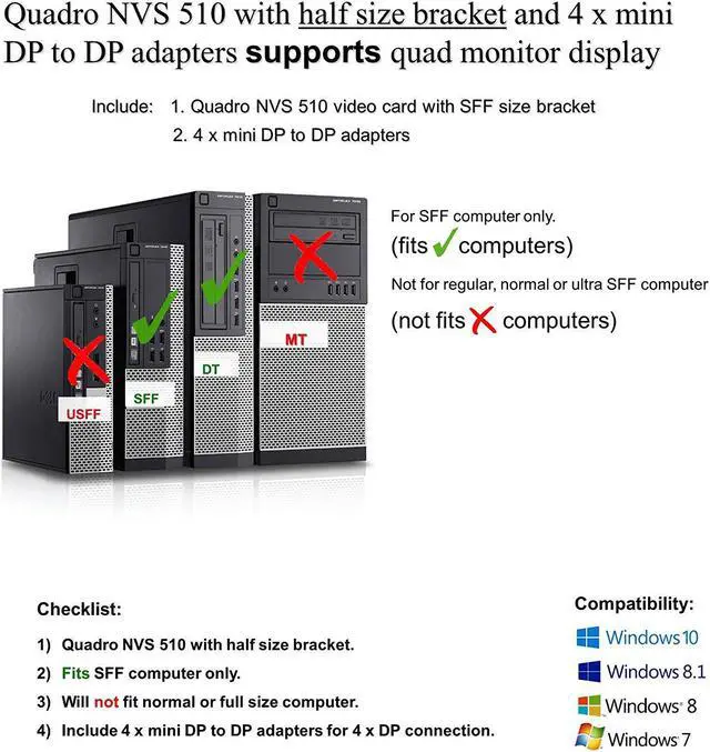 Alt view image 3 of 3 - Epic IT Service - Quadro NVS 510 with Half Bracket