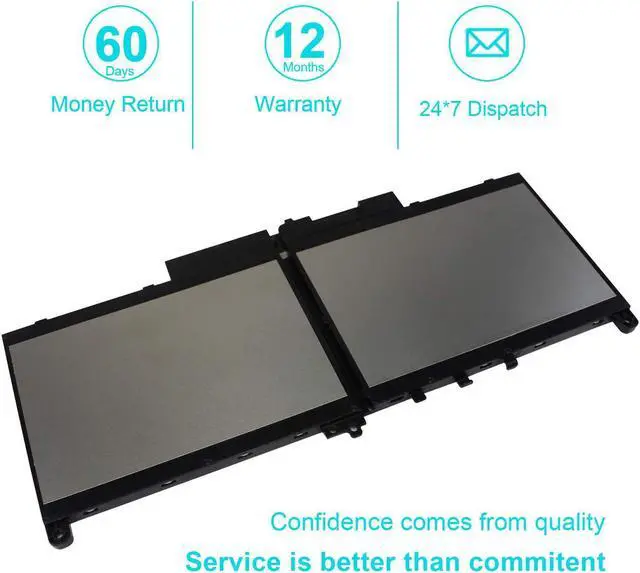 Alt view image 4 of 7 - J60J5 Laptop Battery for Dell Latitude E7270 E7470 Series Notebook P26S001 P61G001 R1V85 451-BBSX 451-BBSY 451-BBSU MC34Y 242WD PDNM2 0MC34Y 7.6V 55WH