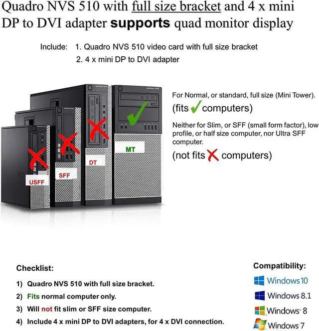 Alt view image 3 of 3 - Epic IT Service - Quadro NVS 510 with Full Bracket