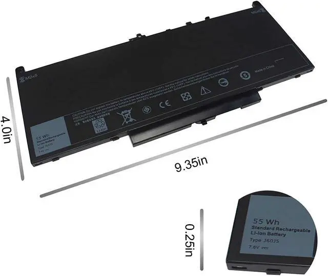 Alt view image 2 of 7 - J60J5 Laptop Battery for Dell Latitude E7270 E7470 Series Notebook P26S001 P61G001 R1V85 451-BBSX 451-BBSY 451-BBSU MC34Y 242WD PDNM2 0MC34Y 7.6V 55WH
